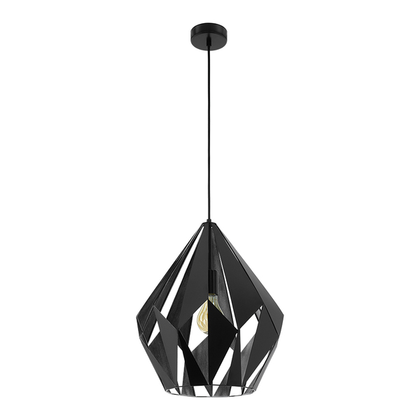 Eglo 1X60W Pendant W/ Matte Black Outer Finish & Silver Interior Finish 49879A